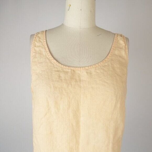 Eileen Fisher Women's Linen Tank Top Orange Large Casual Preppy Bohemian Beach - Picture 4 of 5